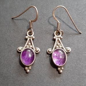Vintage • sterling and amethyst earrings
